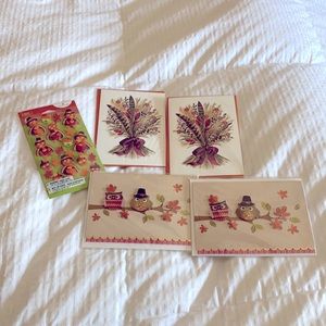 NWT - 4 Papyrus Thanksgiving cards plus stickers.